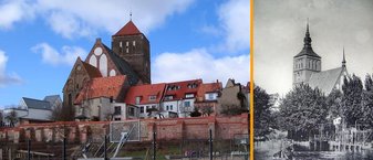 Nikolaikirche Rostock - gestern und heute